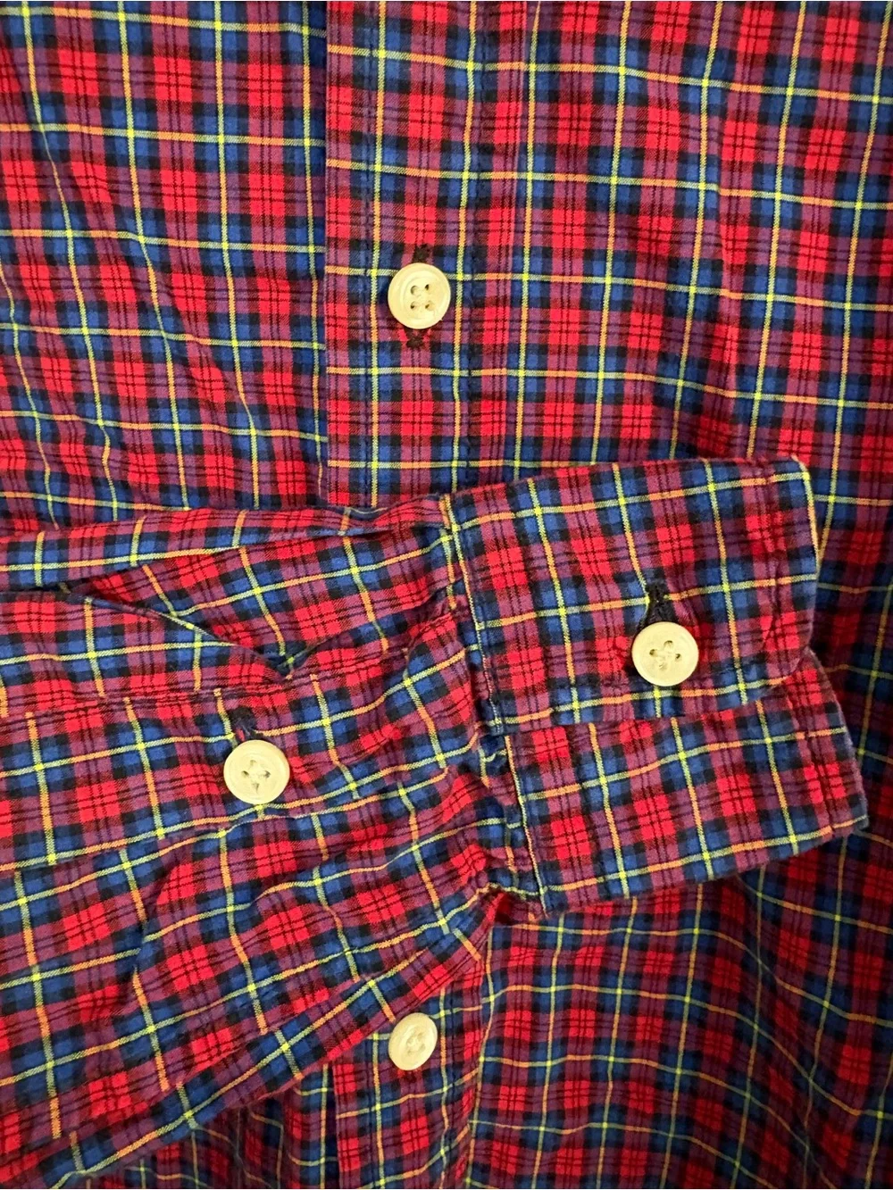 Ralph Lauren Boys Red Plaid Long Sleeve Button-Down Shirt M (10-12)